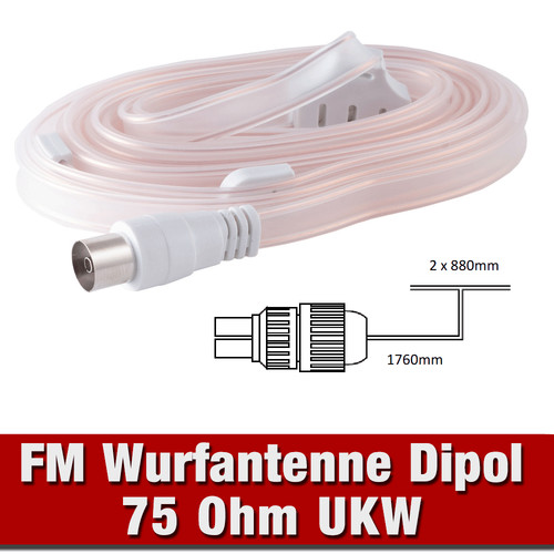 Wurfantenne dipol ukw radio - fm,