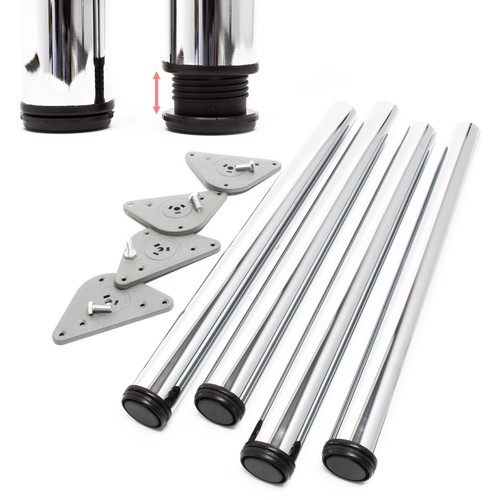 Edelstahl tischbein 4er set - edelstahl,