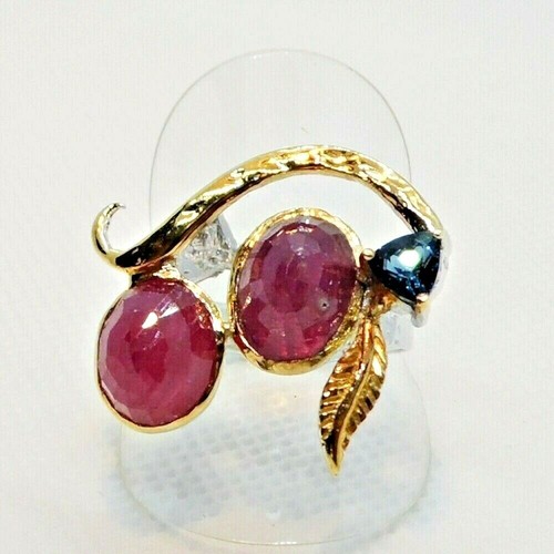 Oval rubin blautopas damen - rubin,