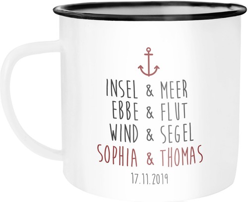 Personalisierte emaille tasse - personalisierte, emaille-tasse