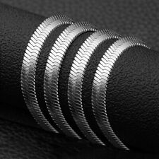 Edelstahl Fischgrätenkette, Sehr Flache Schlangenkette, Damen Herren, Halskette