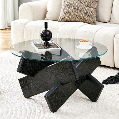 Rund couchtisch glas - rund,
