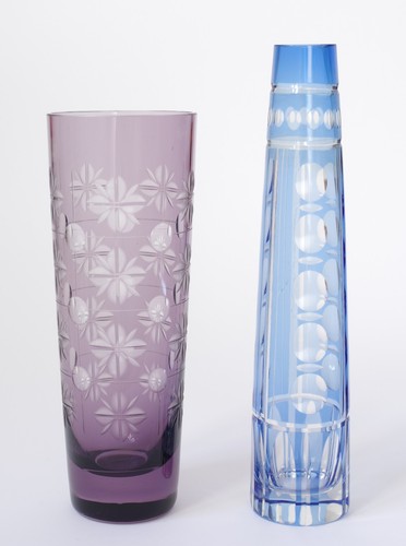 Set glas vasen - 2, graviert