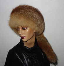 Fuchs Pelz Mütze Echtfell Trapper Hut Fellmütze Winter Fuchs Jagd Red Fox Hat