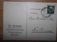 Fr. Gruben Gemischtwaren, Gnarrenburg  -   Bad Pyrmont Drucksache 1939