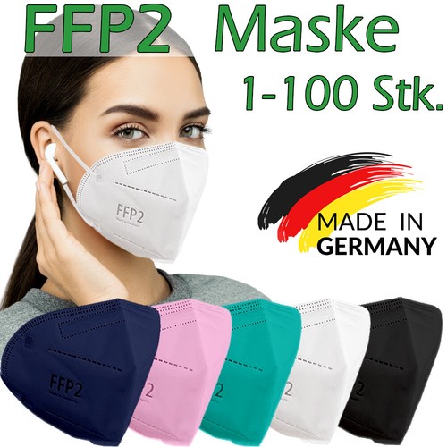 Ffp2 maske schwarz weiß - schwarz, 5x