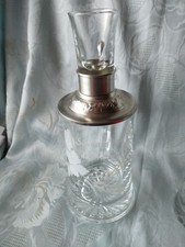 Alter Bierkrug Glas Zinndeckel