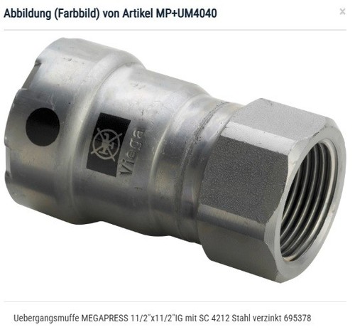 Neu viega übergangsmuffe - x,