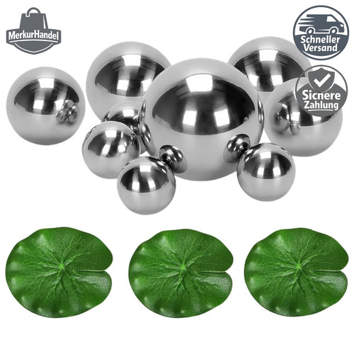 Schwimmkugeln set 9er silber - schwimmkugeln,