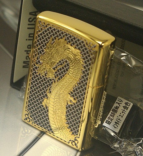 Zippo dragon gold mirror - gold,