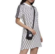 adidas Originals Tee Dress Monochrom Trefoil Allover-Print Fashion Kleid FM1069