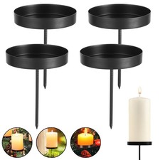 4xKerzenhalter Adventskranz Stecken Kerzenteller für Kugelkerzen Kerzen Stecker