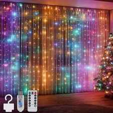 3x3m 300 LED Light Curtain with Remote & Hooks, USB Fairy Lights for Decoration