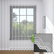 Store Gardine Marquisette Stickereien Weiß Exakter Faltenwurf MAßANFERTIGUNG