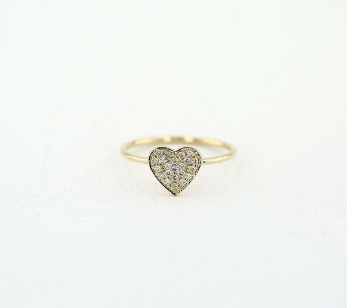 Diamant herz goldring - diamant,