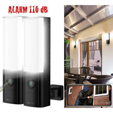 VisorTech 2er-Set LED-Außenwandleuchte, WLAN-2K-Kamera, PIR, Nachtsicht, Sirene