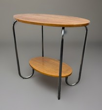 Beistelltisch Schlaufenfuß Stahlrohr Bauhaus Art Deco
