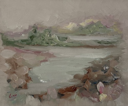 Gemälde landschaft see - gemälde,