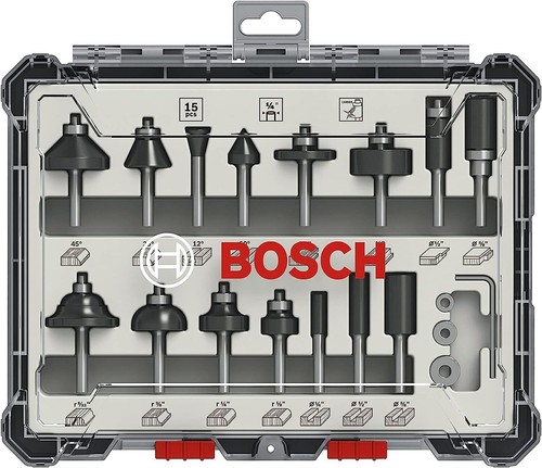 Bosch fräser set 15tlg holz - fräser,