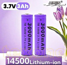 2 x  Li-Ion Akku 14500 Typ AA 3000 mAh 3,7V  50 x 14mm
