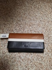 Portemonnaie Geldbörse Fossil braun bunt Emma Flap