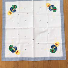 Tischdecke Mitteldecke Tischwäsche 85 x 85cm Stickerei Ostern Eier Vintage 90er