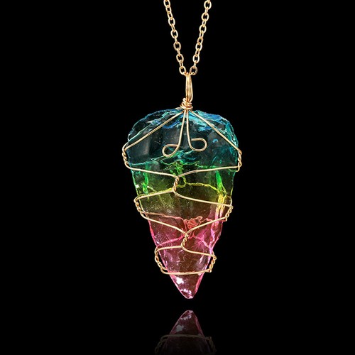 Kristall kette bunt - ,