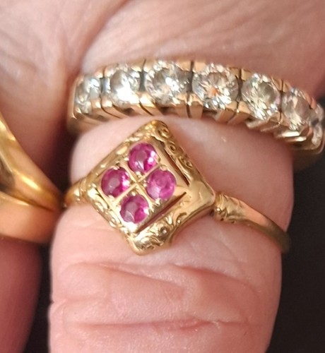 Gelbgoldring 585 mit 4rubine - gelbgoldring,