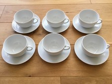 6 Tassen + Unterteller Seltmann Weiden Rondo Cappucchino Milchkaffee 0,35l weiß