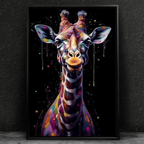 Wandbild bunte giraffe - wandbild,,
