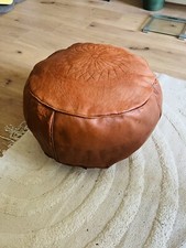 Orientalisches Leder Sitzkissen Sitzhocker  Orient Pouf Ottoman Handarbeit