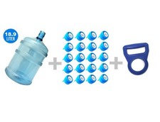 NEUE WASSERGALLONE 18,9 L + FLASCHENGRIFF + 20 CAPS GALLONE FÜR WASSERSPENDER