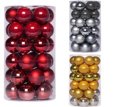 36 Weihnachtskugeln Glas 6cm Christbaumkugeln Weihnachtsbaumschmuck Deko DE