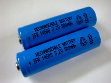 2x Akku Li-FePO4 14500 3,2V 800mAh Solar-Lampen LED Leuchten Li-Ion AA Batterie