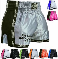 BAY® Kickboxhose grau schwarz silber Muay Thai Shorts Kampfsport Boxen Hose MMA