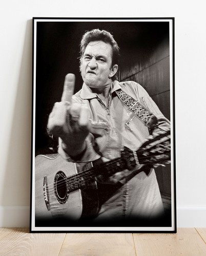 Johnny cash giving the bird - cash,