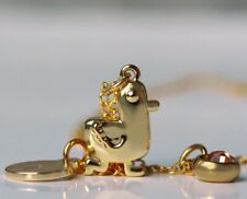 Halskette Initial Geburtsstein Gravur Vogel Geschenk Frau Mutter Schwester