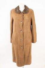 CHRIST Damen Mantel Lammfellmantel Ledermantel Gr. DE 42 Echtes Leder Beige