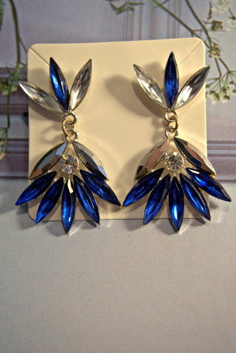 Blau silber strass - blau,