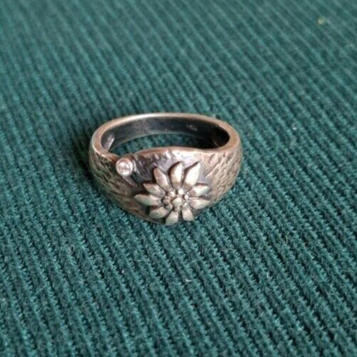 Silber ring 925 - edelweiß, mit
