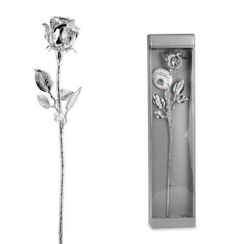 Kristall rose silber 30cm - kristall,
