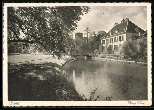 Ansichtskarte krefeld burg - ansichtskarte,