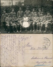 Soldaten Krankenschwester Fotokarte WK1 Militär 1915  gel. Felspost Düsseldorf