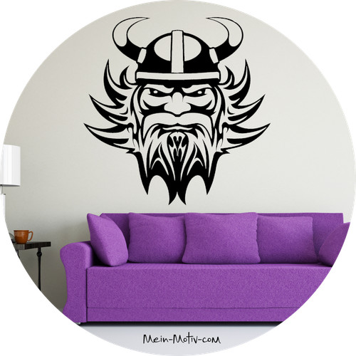 Wandtattoo wikinger mit tribal - wandtattoo,