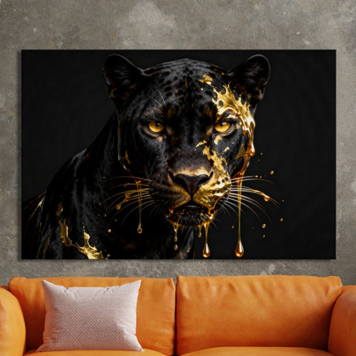 Schwarzer panther mit - panther, gold