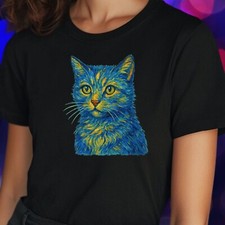 Frauen T-Shirt Van Gogh Katze