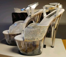 Plateau High Heels PLEASER ADORE-710/SG/C Silber Gr.6
