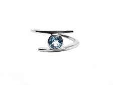 Silber Aquamarin Stapel Ring