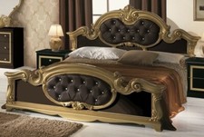 Bett Barocco in Schwarz Gold