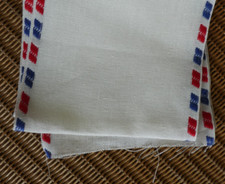 Stickband Leinen, ecru, mit